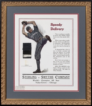 1913 Walter Johnson "Speedy Delivery" Tailoring Ad Display